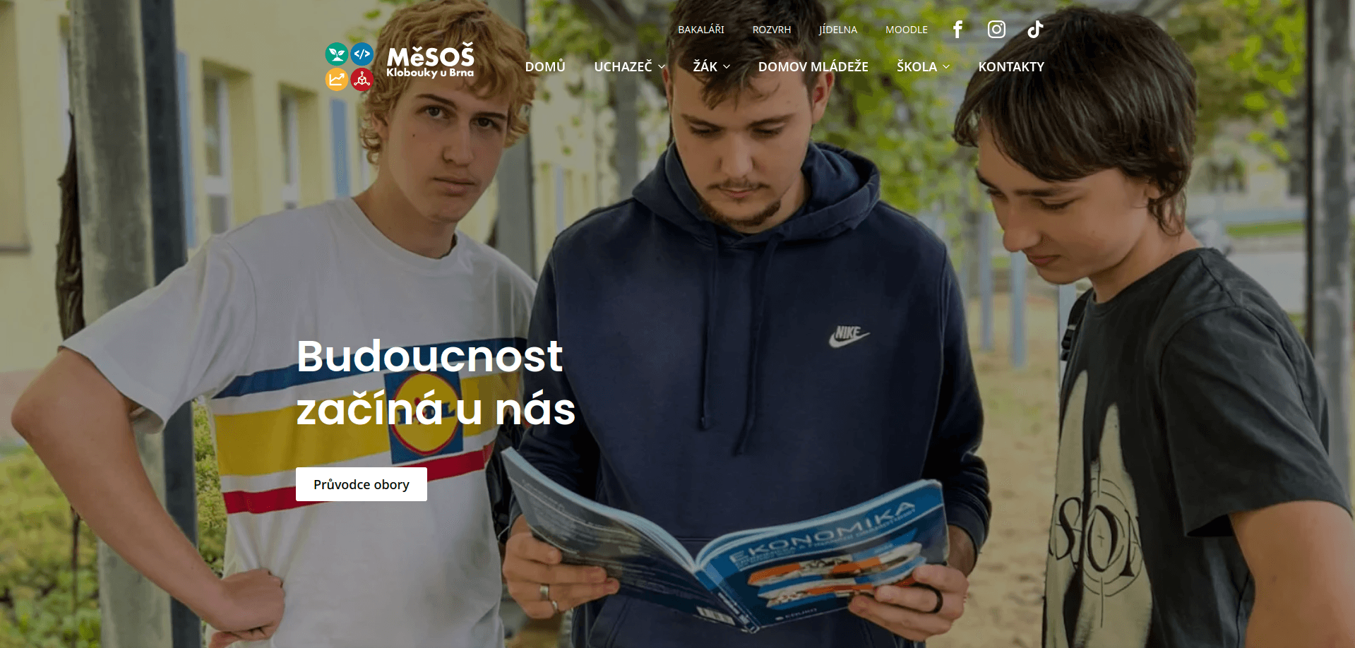 Webová stránka školy, kterou jsem úspěšně vystudoval